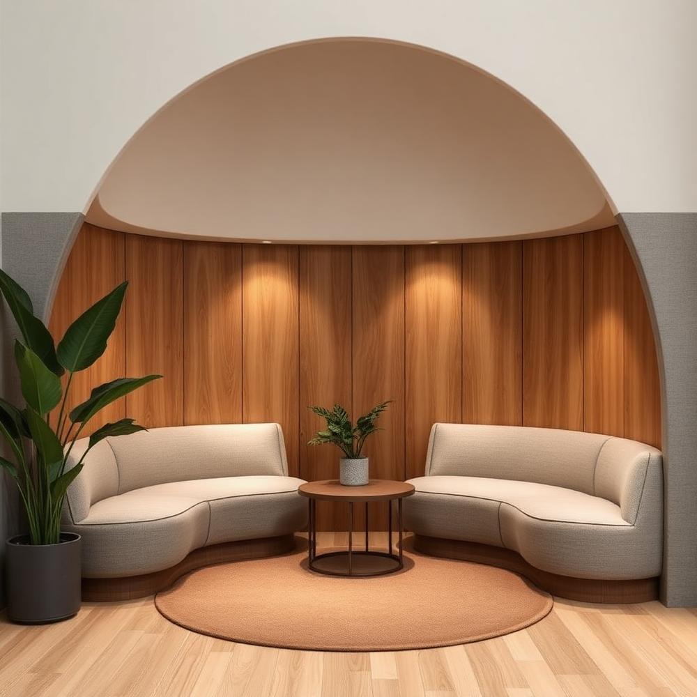Quiet regulation nook with soft lighting